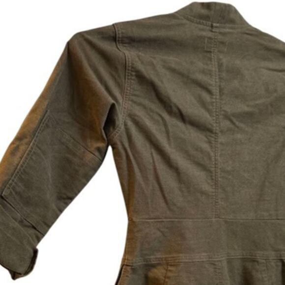 Lucky Brand Olive Utility Jumpsuit XS Cropped Workwear Style - Picture 8 of 8